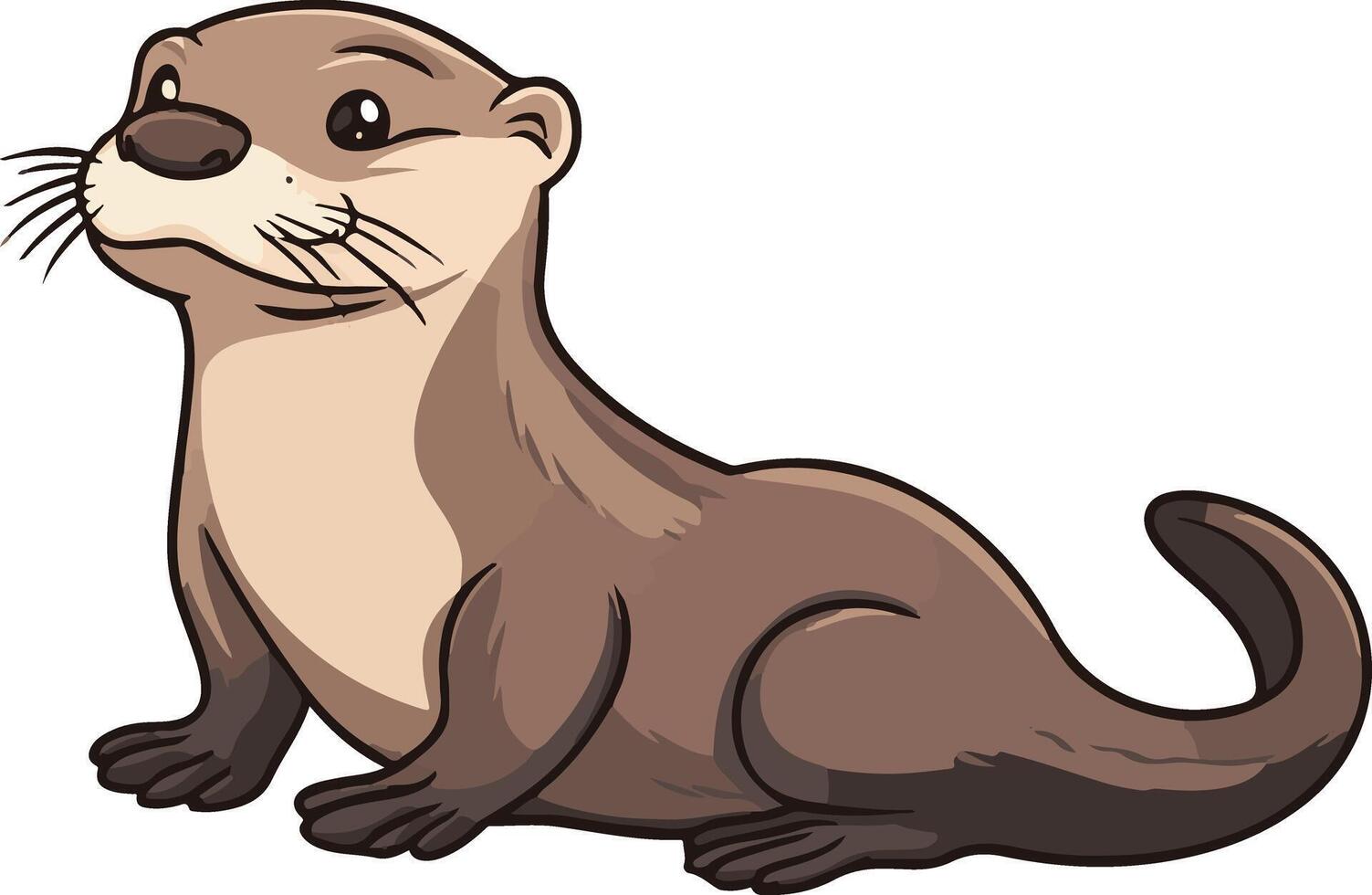 adorable cute simple otter river clipart vector