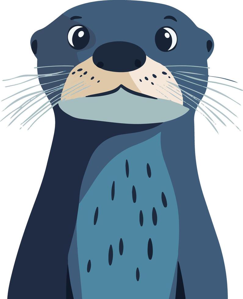 cute simple otter sea clipart vector