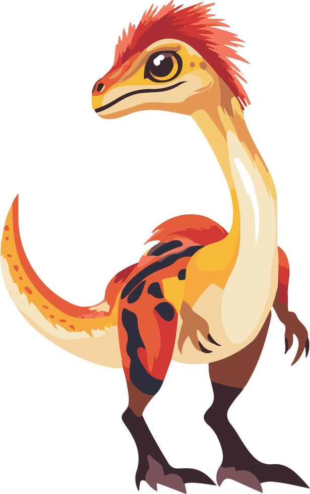 cute simple Oviraptor clipart vector
