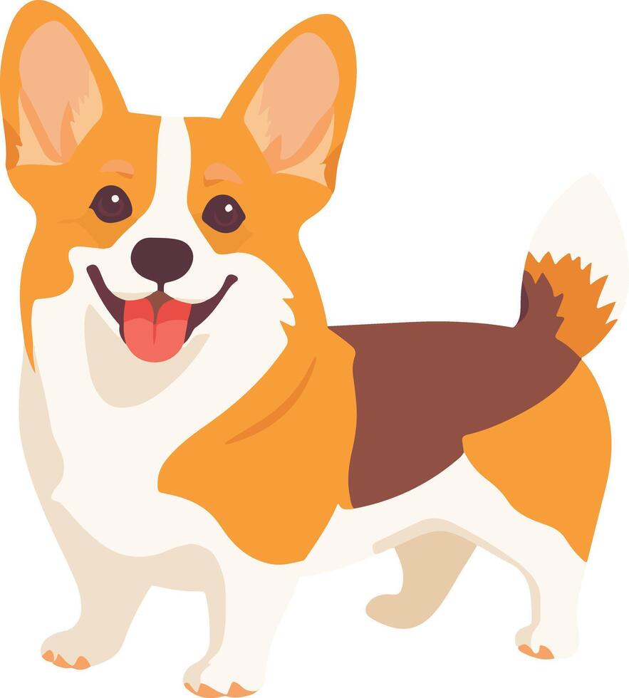 sweet cute simple Pembroke Welsh Corgi clipart vector