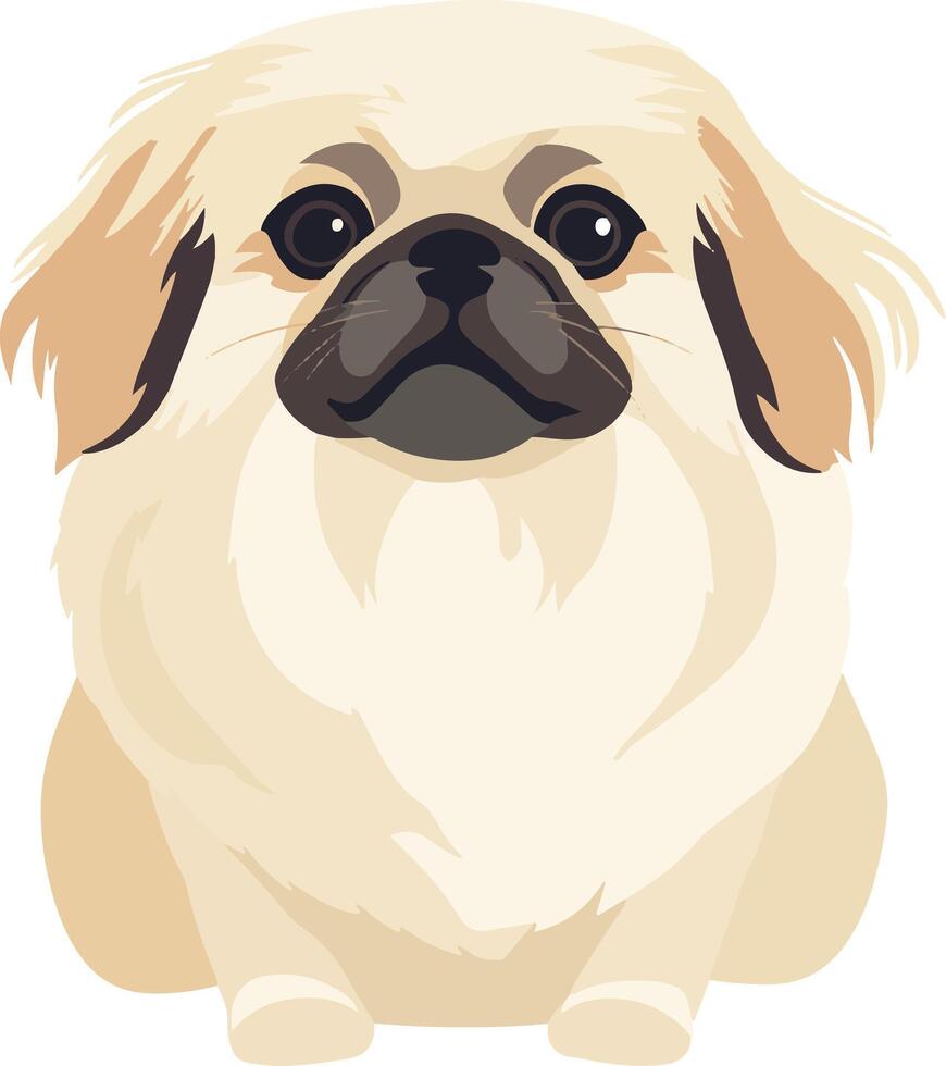cute simple Pekingese clipart vector