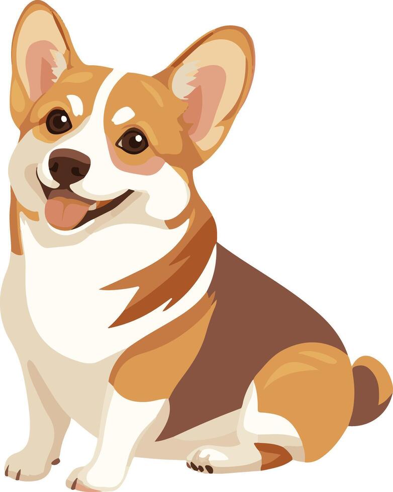 cute simple Pembroke Welsh Corgi clipart vector