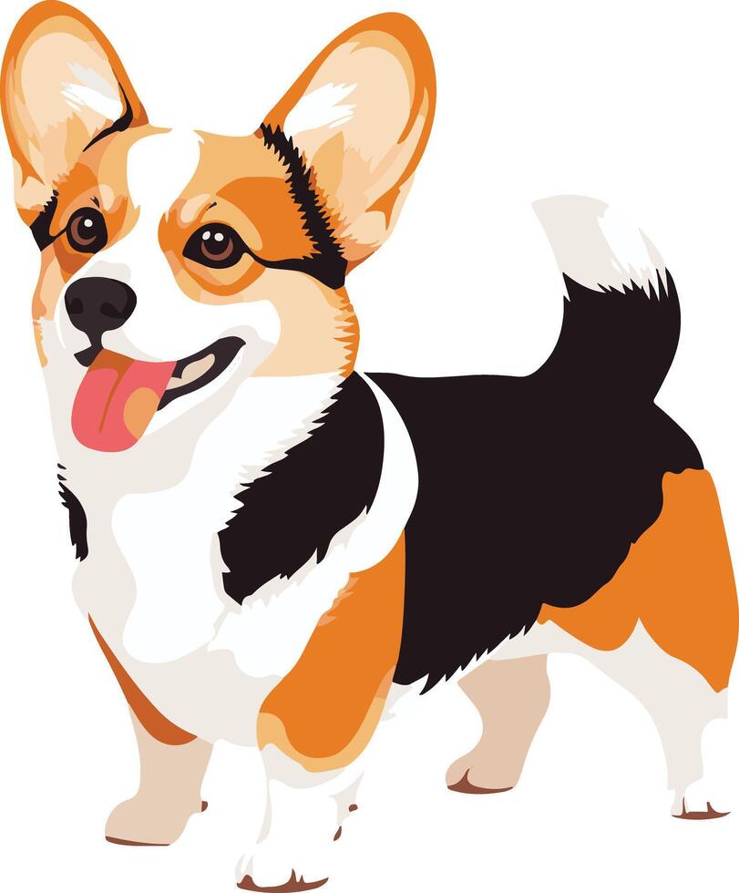 adorable cute simple Pembroke Welsh Corgi clipart vector