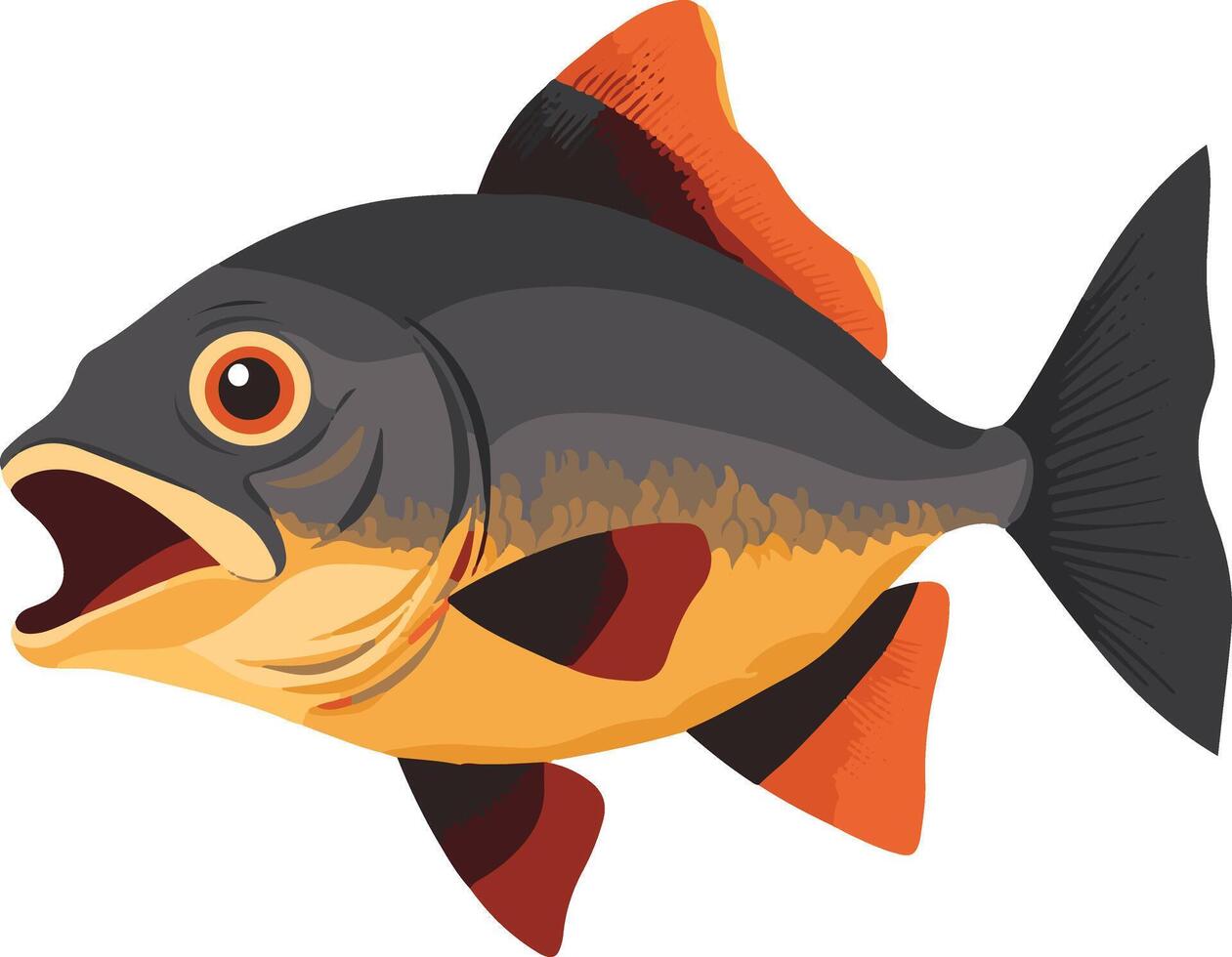 sweet cute simple piranha clipart vector
