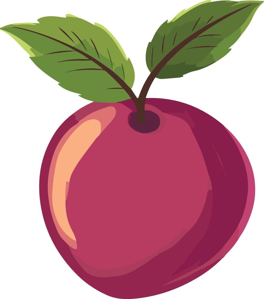 adorable cute simple pluot clipart vector