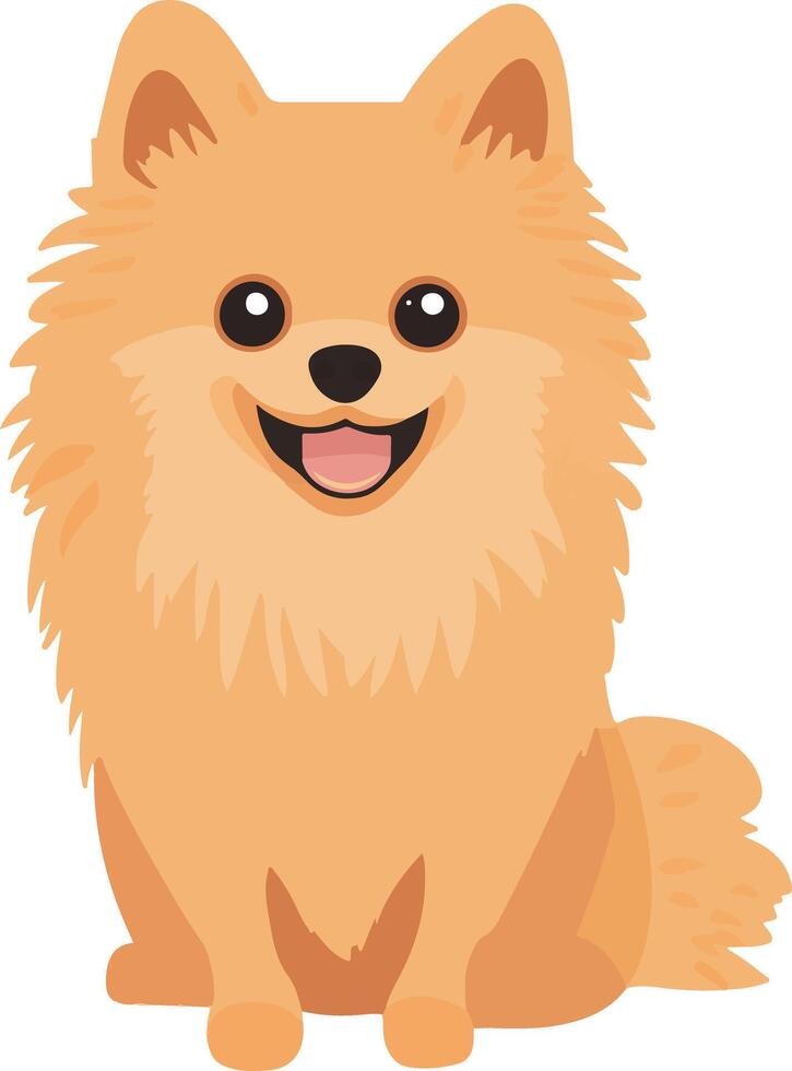 cute simple Pomeranian clipart vector