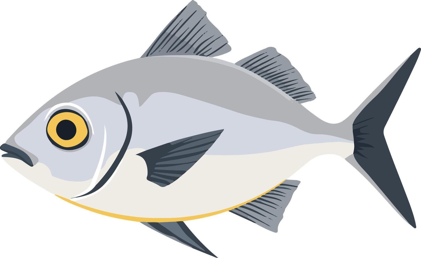 adorable cute simple pompano clipart vector