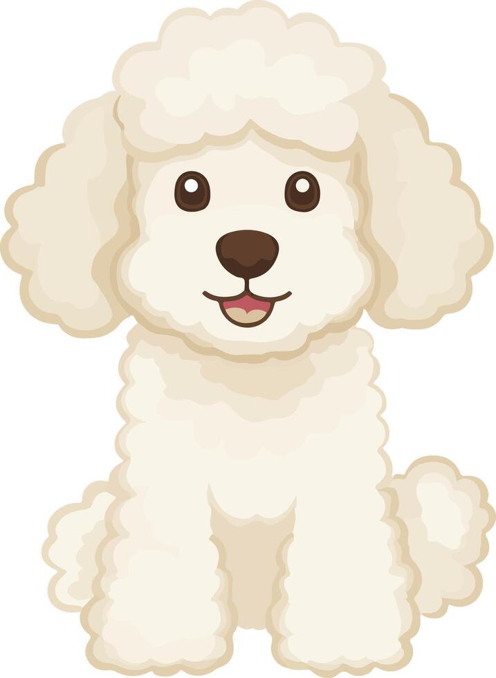 adorable cute simple Poodle clipart vector