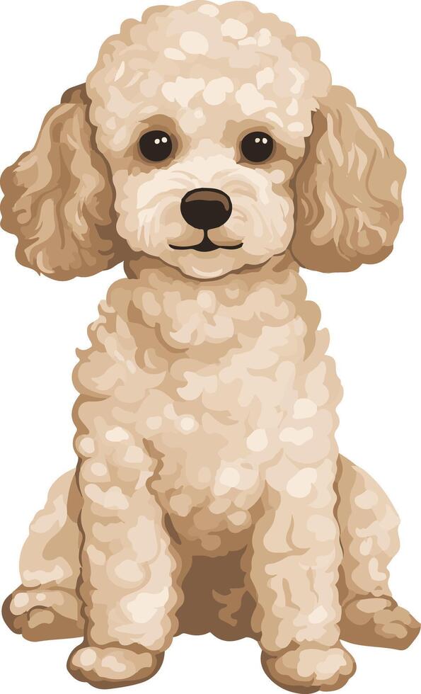 adorable cute simple poodle clipart vector