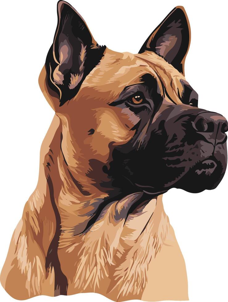 adorable cute simple Presa Canario clipart vector