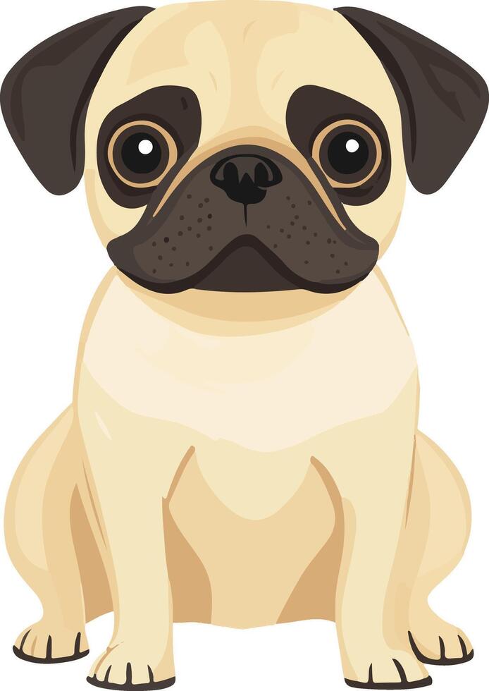 cute simple Pug clipart vector