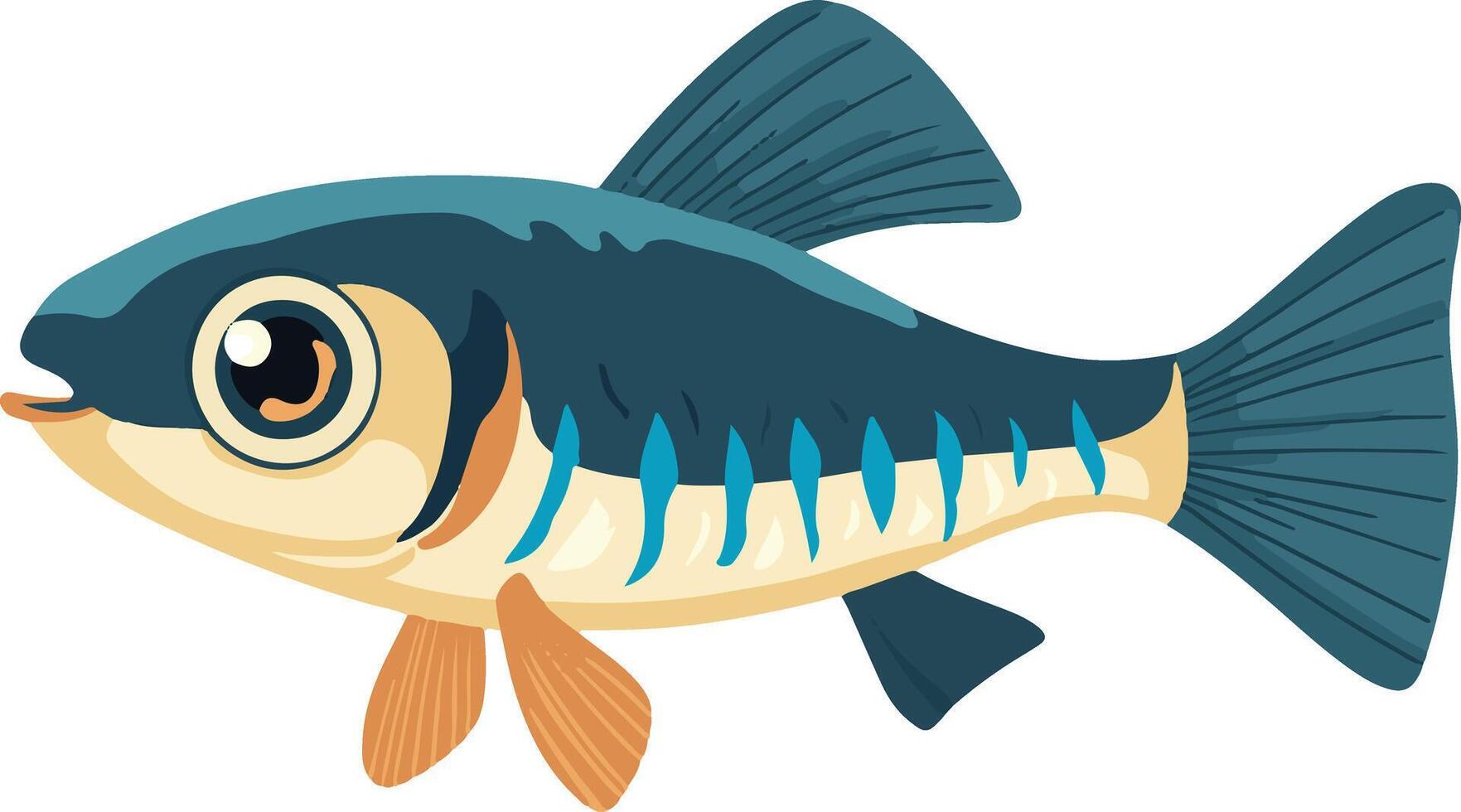 cute simple pupfish clipart vector