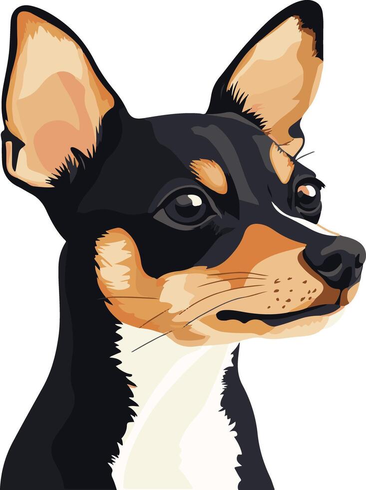 cute simple Rat Terrier clipart vector