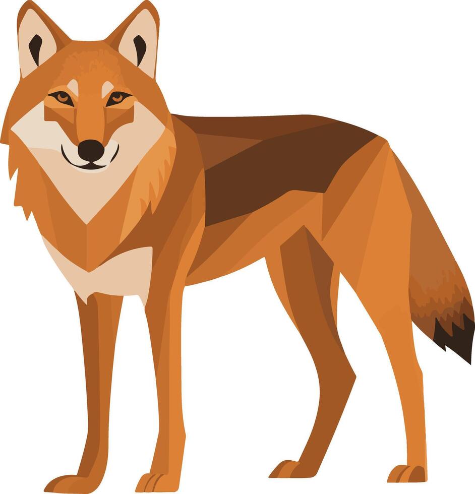 cute simple red wolf clipart vector