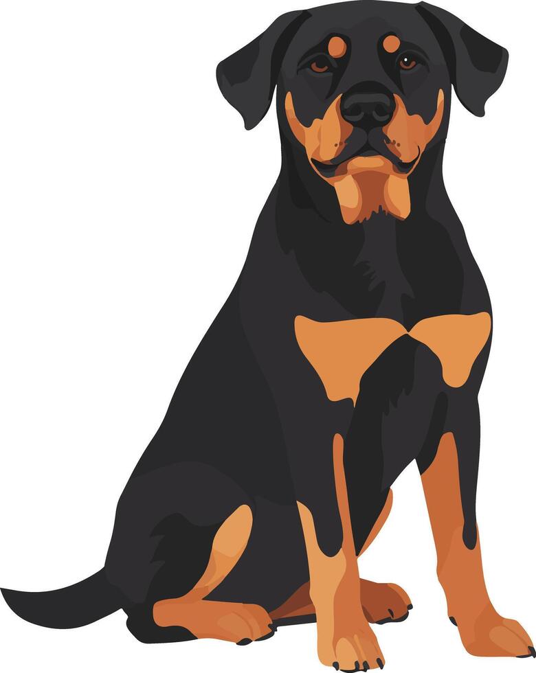 cute simple rottweiler clipart vector