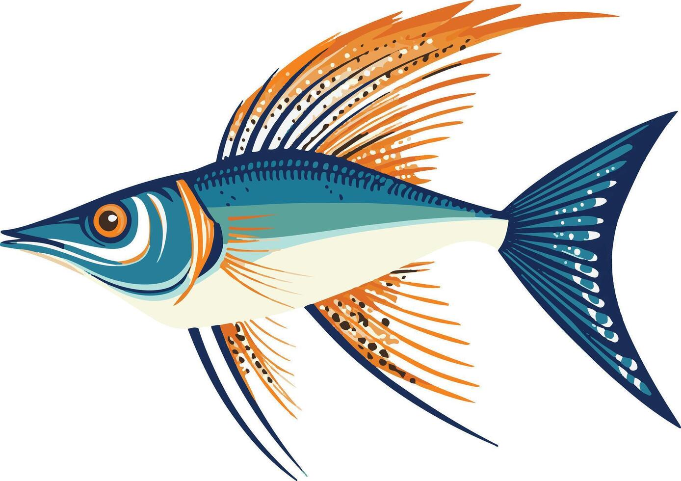 adorable cute simple sailfish clipart vector