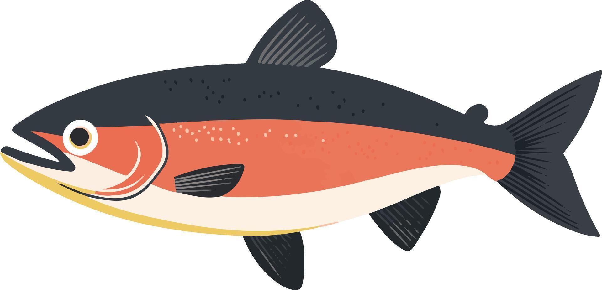 adorable cute simple salmon clipart vector