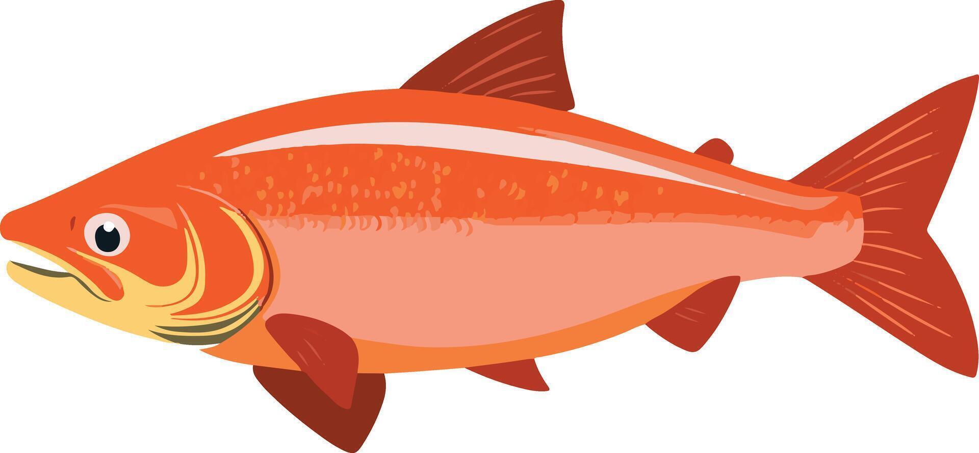 cute simple salmon clipart vector
