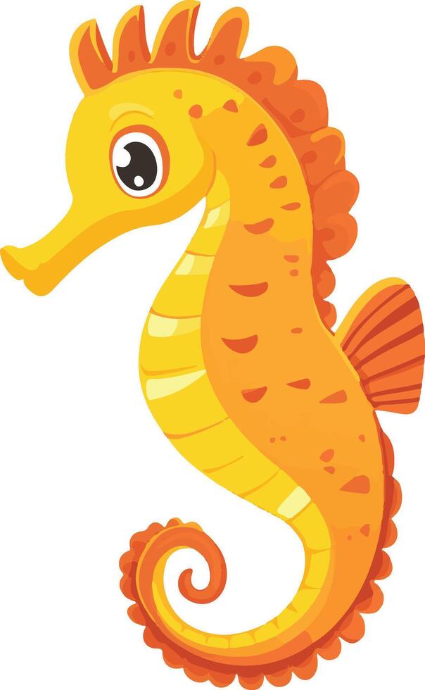 cute simple seahorse clipart vector