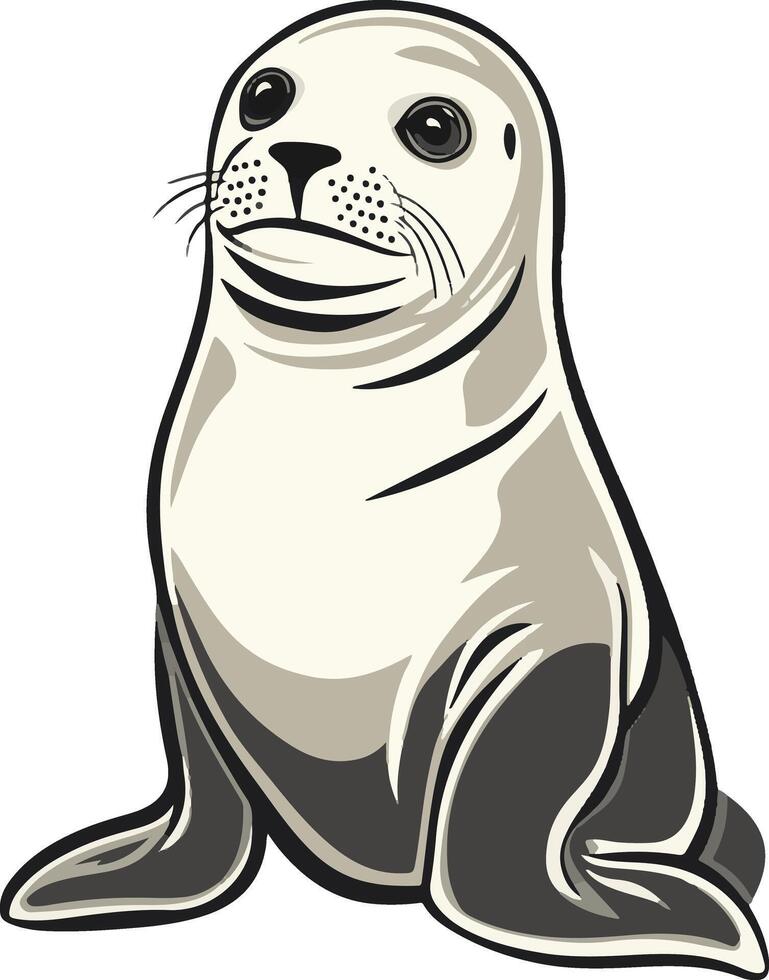 cute simple seal clipart vector