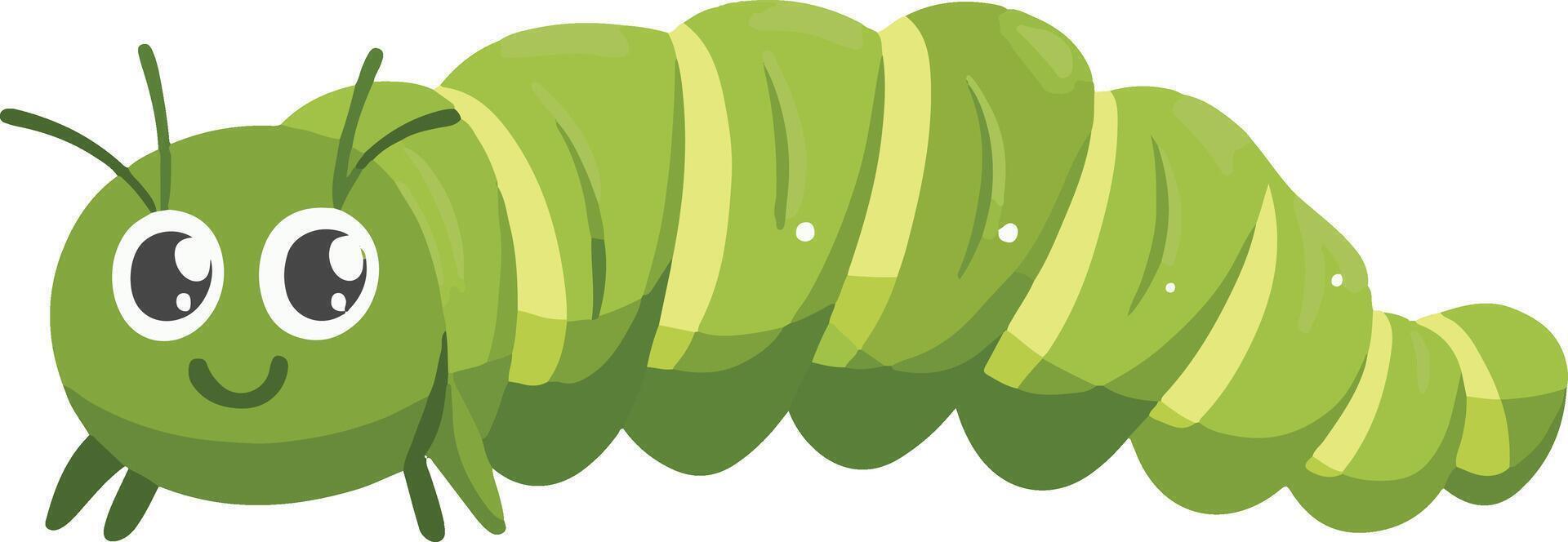 cute simple silkworm clipart vector