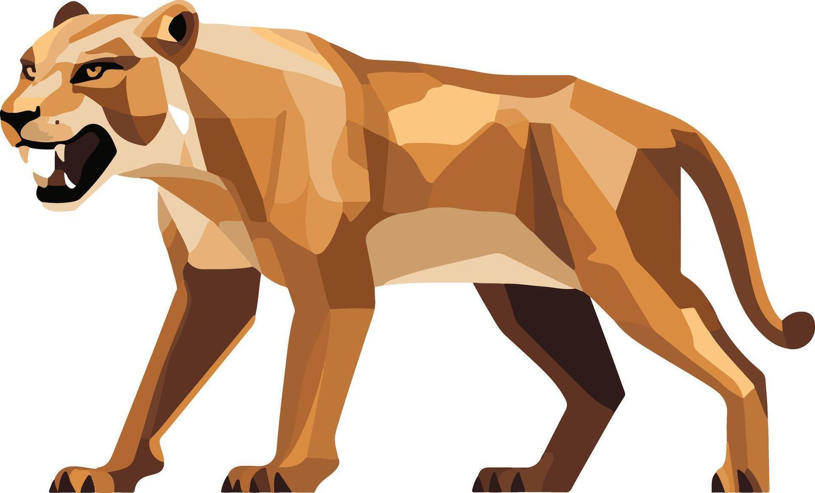 cute simple Smilodon clipart vector