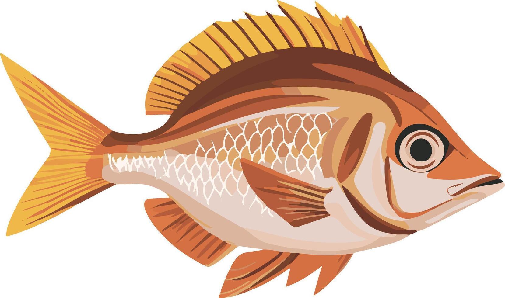 cute simple snapper clipart vector