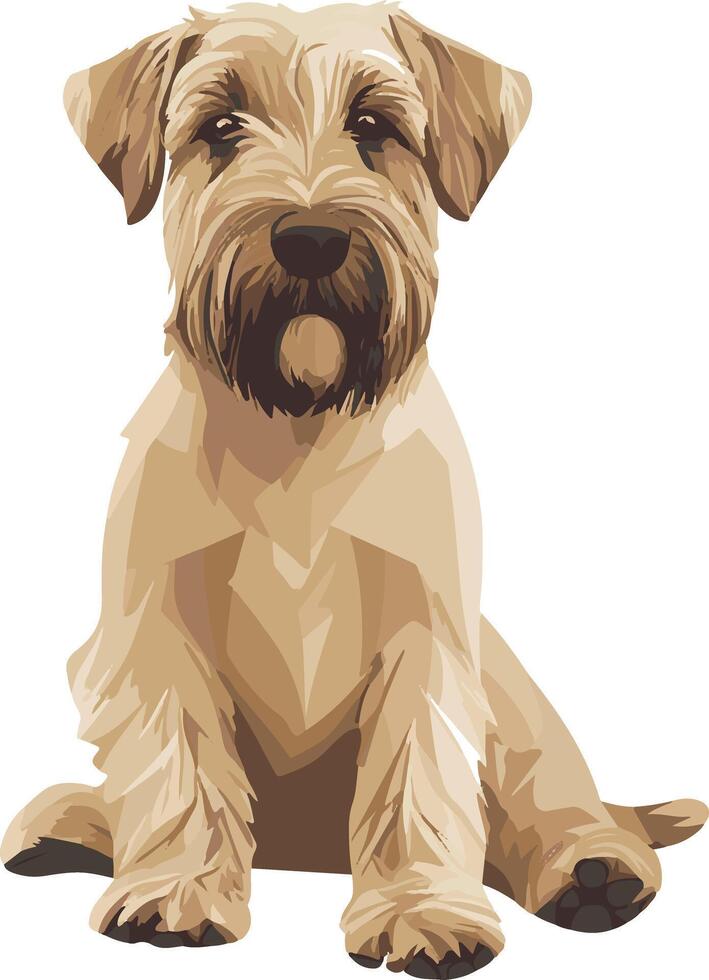 adorable cute simple Soft Coated Wheaten Terrier clipart vector