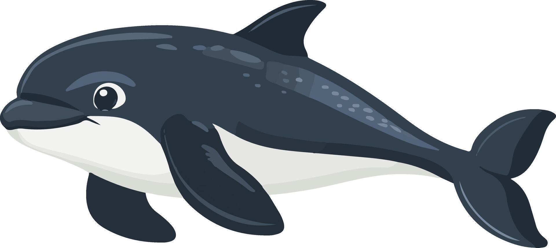 sweet cute simple spectacled porpoise clipart vector