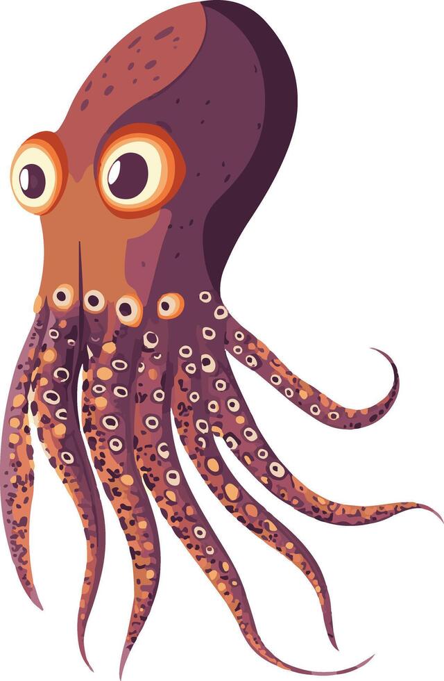 cute simple squid clipart vector