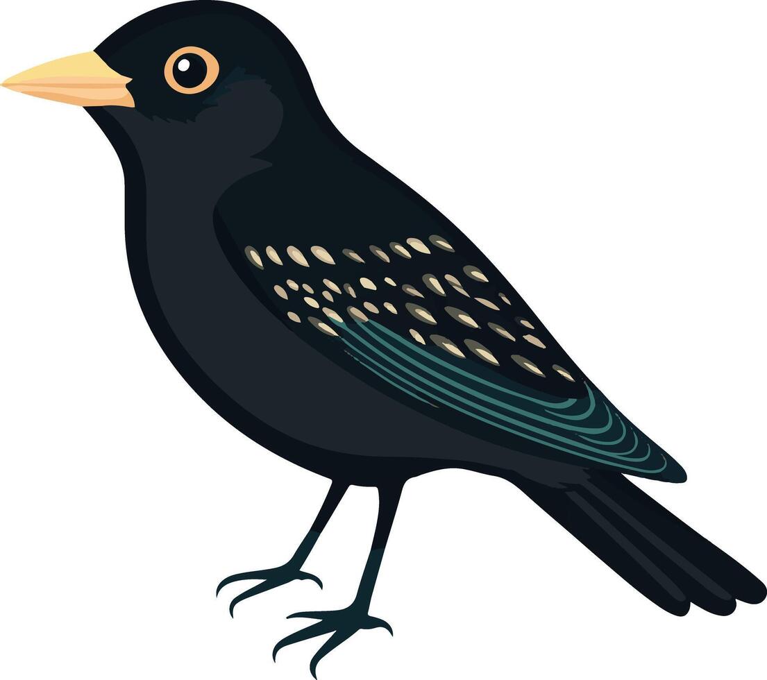 cute simple starling clipart vector
