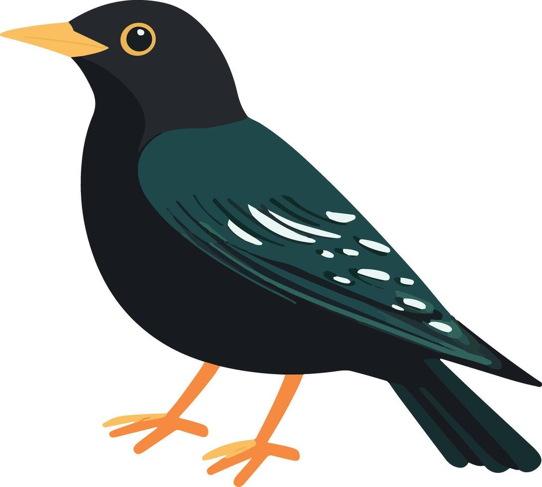 lovely cute simple starling clipart vector