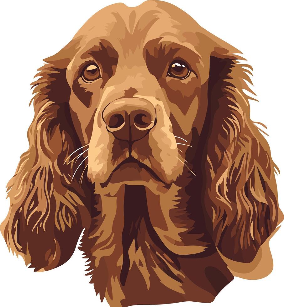 cute simple Sussex Spaniel clipart vector