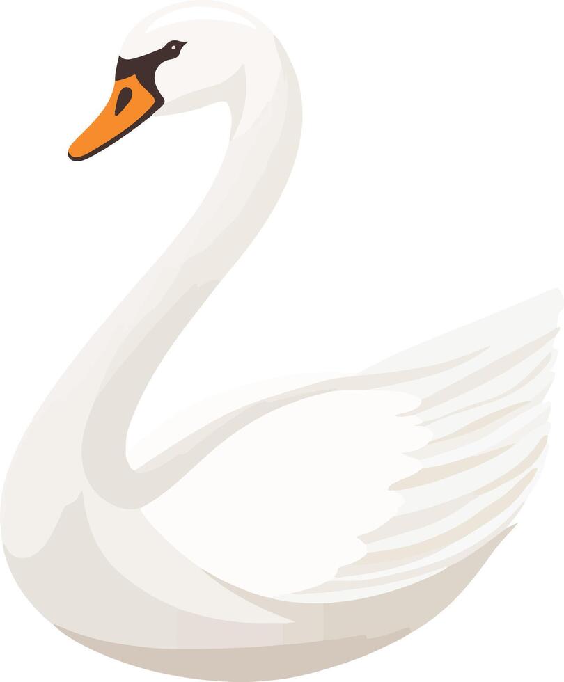 cute simple swan clipart vector