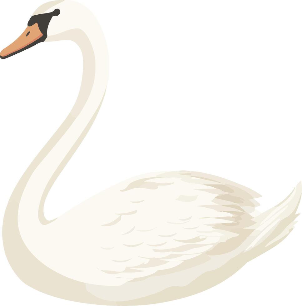 adorable cute simple swan clipart vector