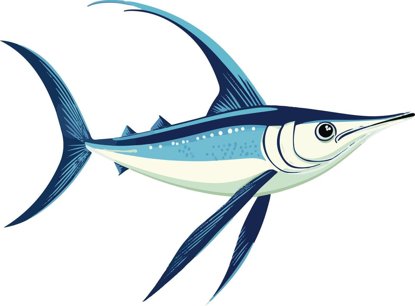 lovely cute simple swordfish clipart vector