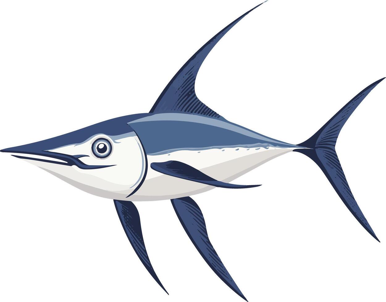 sweet cute simple swordfish clipart vector