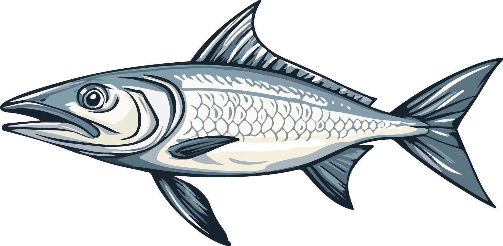 adorable cute simple tarpon clipart vector