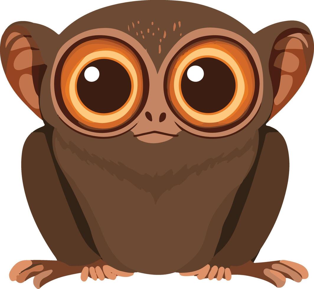 cute simple tarsier clipart vector