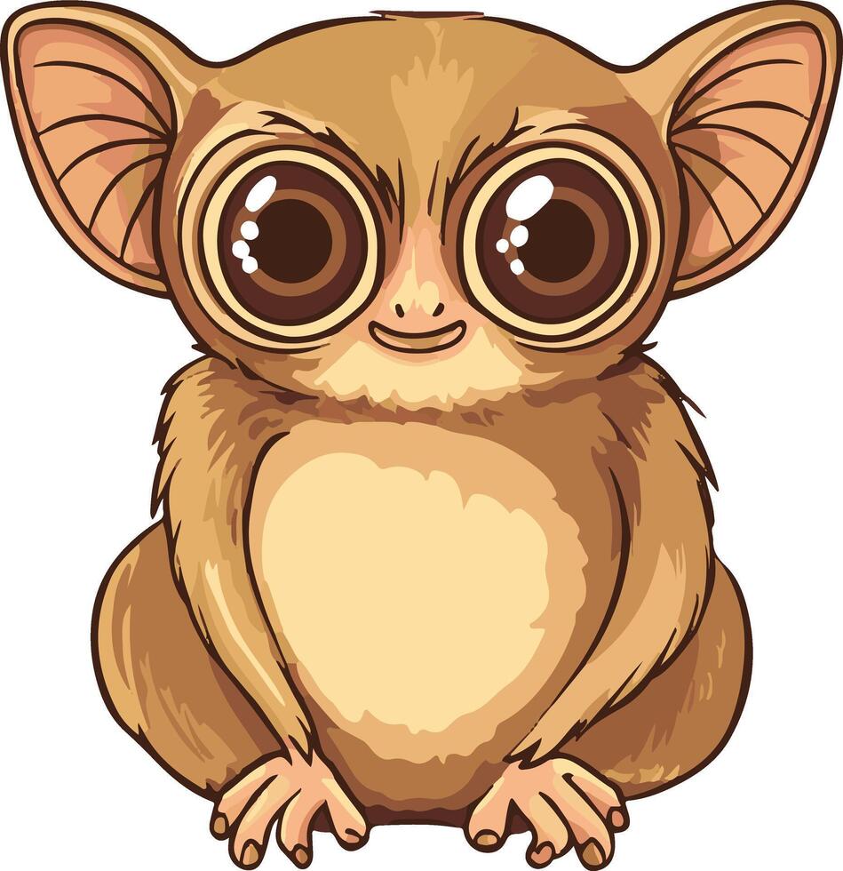 sweet cute simple tarsier clipart vector