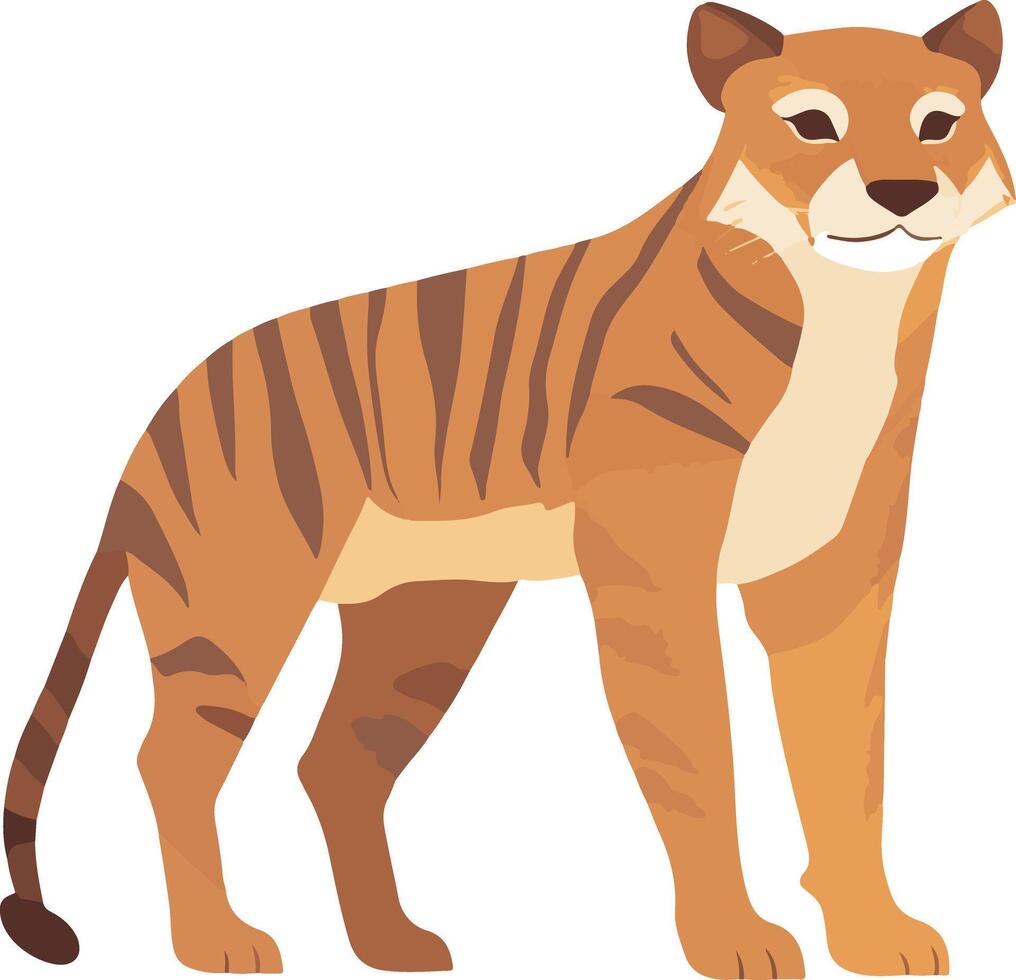 cute simple Tasmanian tiger clipart vector