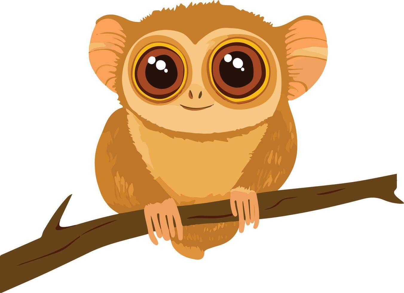 adorable cute simple tarsier clipart vector