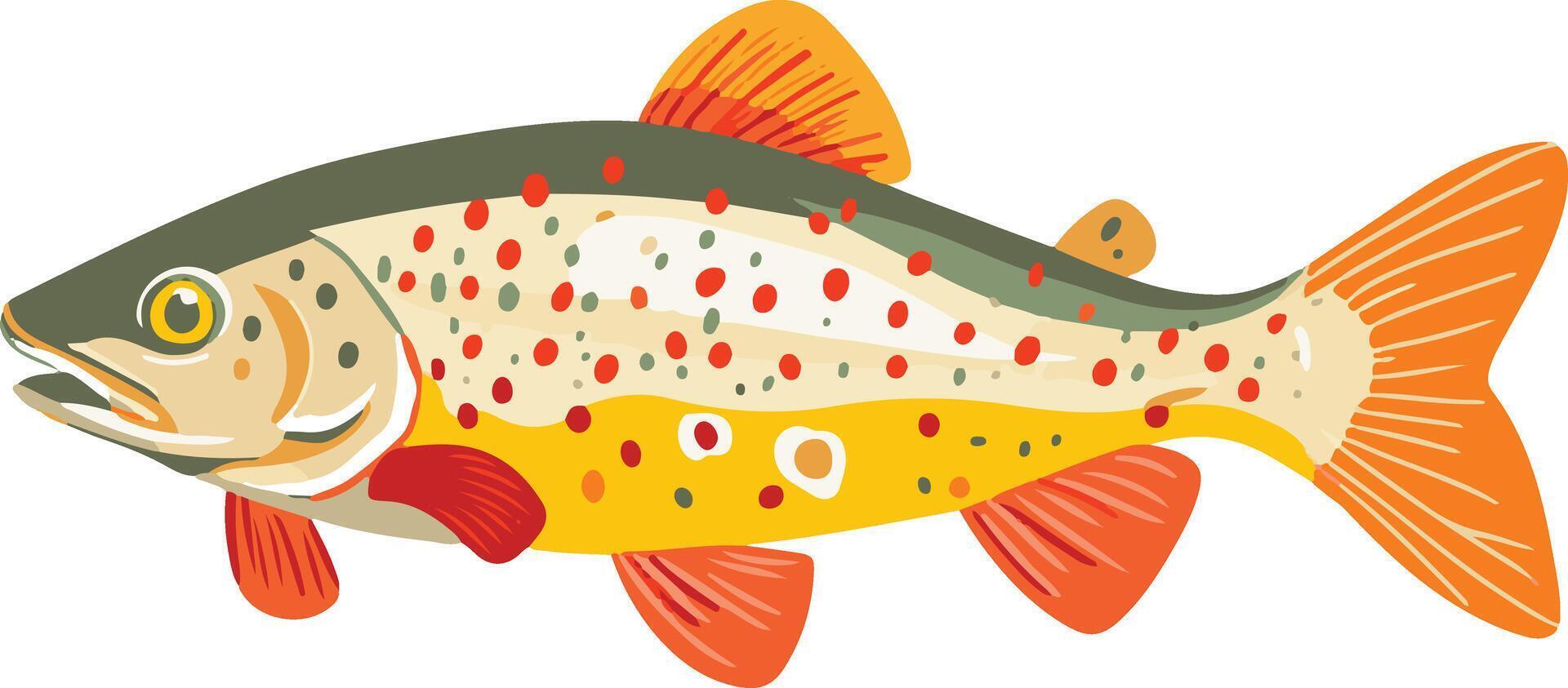 adorable cute simple trout clipart vector