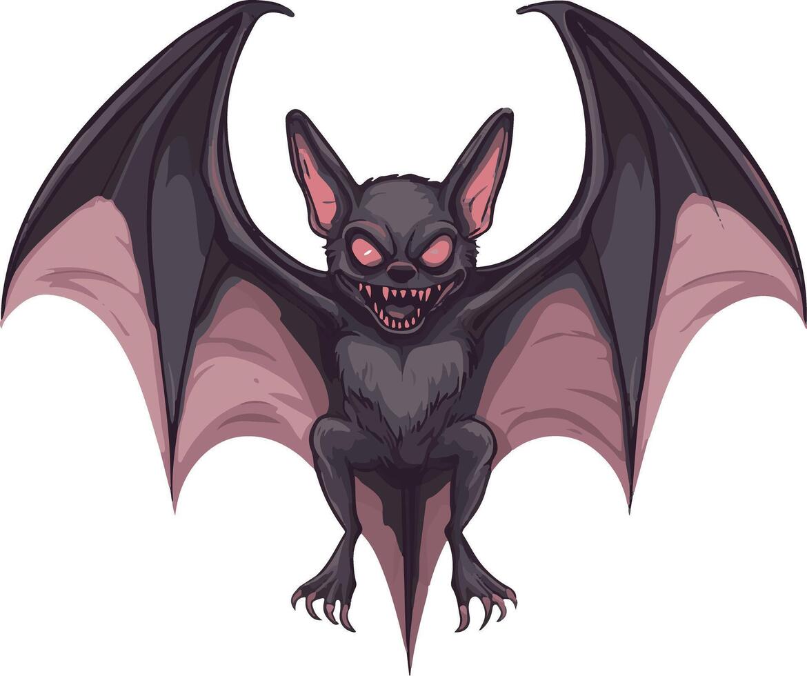 cute simple vampire bat clipart vector