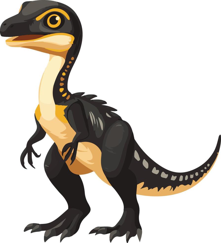 cute simple Utahraptor clipart vector