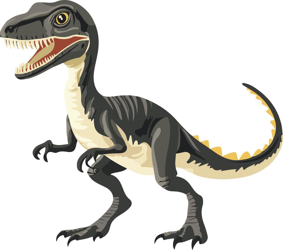 cute simple Velociraptor clipart vector