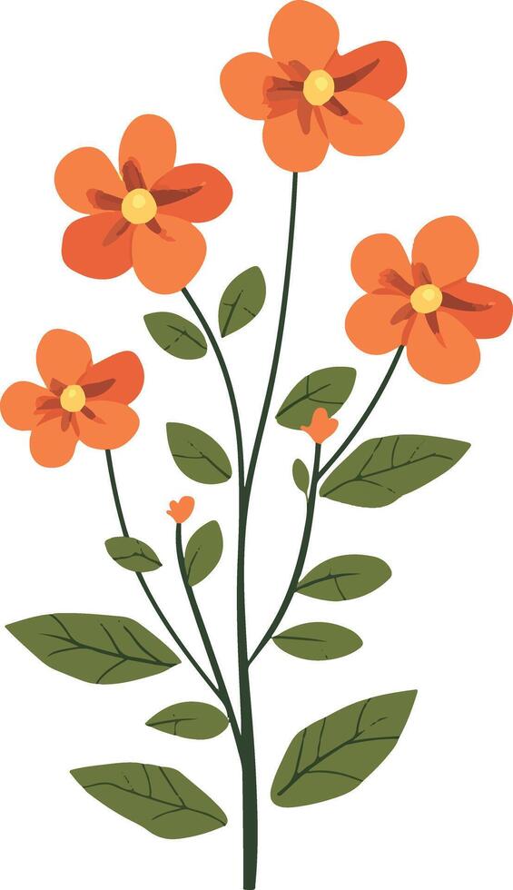 cute simple wallflower clipart vector