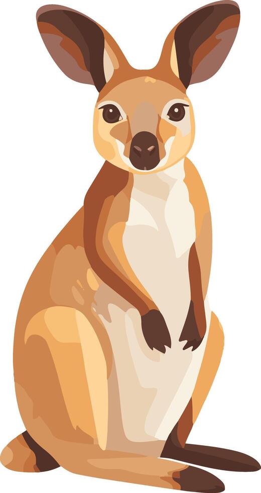 cute simple wallaby clipart vector