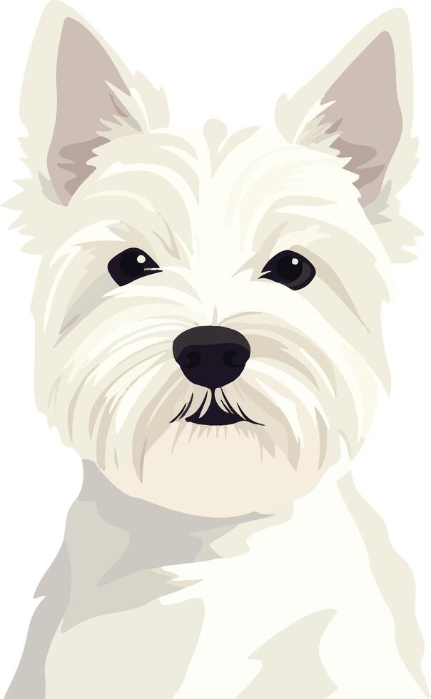 cute simple West Highland White Terrier clipart vector