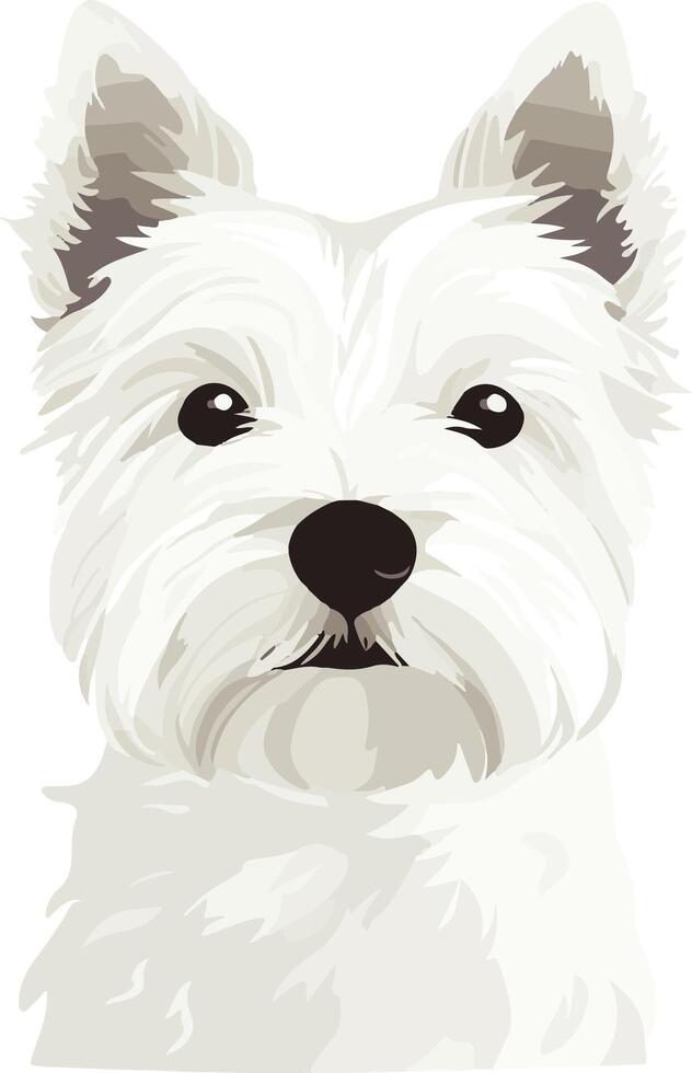 adorable cute simple West Highland White Terrier clipart vector
